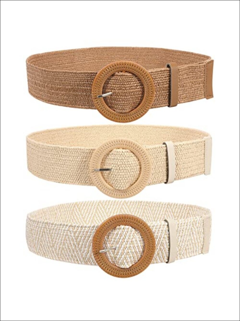Straw Woven Elastic Stretch Belt Raffia Braided Boho Waist Band